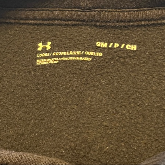 Under Armour Black With White And Gray Logo Hoodie Men's Size Small - Picture 6 of 8